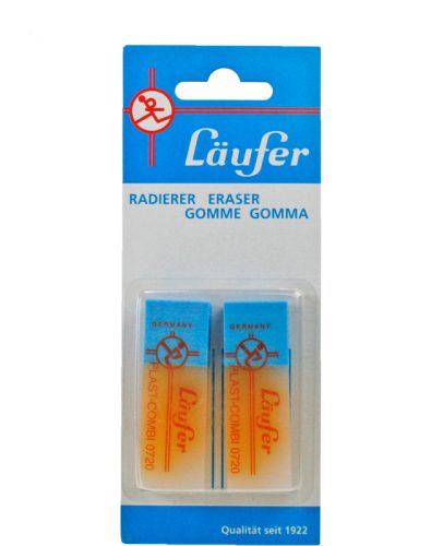 L&Auml;UFER Radierer Plast Combi 69849 2 St&uuml;ck 65x21x12mm