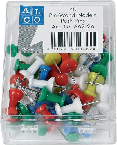 ALCO Pin-Wand-Nadeln 662-10 weiss 40 St&uuml;ck