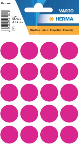 HERMA Etiketten rund 19mm 1886 pink 100 St&uuml;ck
