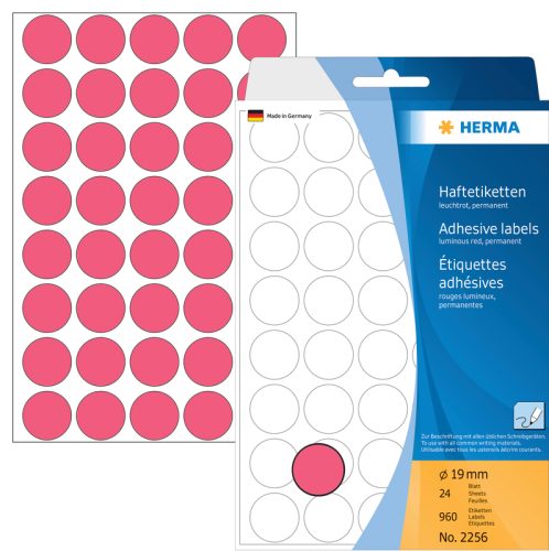 HERMA Etiketten rund 19mm 2256 rot 960 St&uuml;ck