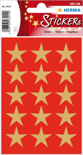 HERMA Sticker Sterne 3414 gold 45 St&uuml;ck/3 Blatt