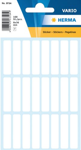 HERMA Etiketten 8&times;36mm 3724 weiss 168 St&uuml;ck