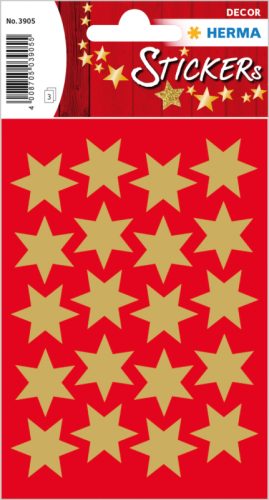 HERMA Sticker Sterne 21mm 3905 gold 60 St&uuml;ck/3 Blatt