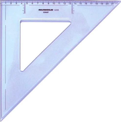 RUMOLD Zeichendreieck 21cm 4232 45&deg; farbig/transp.