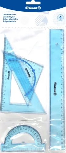 PELIKAN Geometrie-Set 137430 transparent blau, 4-teilig