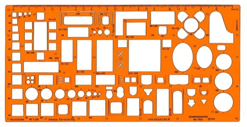 DUX M&ouml;blierungsschablone 1:50 7343 Architekt
