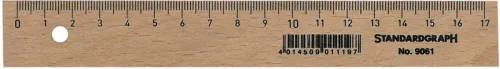 DUX Holzlineal 17cm 9061 unlackiert