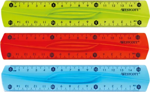WESTCOTT Lineal, flexibel E-1022000 15cm blau/rot/gr&uuml;n