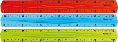 WESTCOTT Lineal, flexibel E-1022200 30cm blau/rot/gr&uuml;n