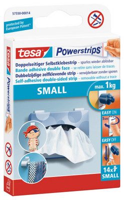 TESA Powerstrips Small 14x34mm 575500001 abl&ouml;sbar, doppelseitig 14 Stk.