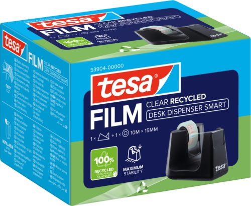 TESA Tischabroller EasyCut ecoLogo 539040000 Smart, schwarz,1 Rl.eco&clear