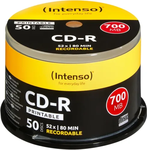 INTENSO CD-R Cake Box 80MIN/700MB 1801125 52x Printable 50 Pcs