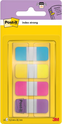 POST-IT Index Strong schmal 16x38mm 676-AYPV 4-farbig 4x10 St&uuml;ck