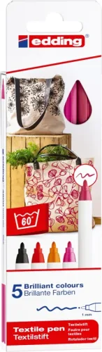 EDDING Textilstift 4600 3946 Warm Color 5 St&uuml;ck