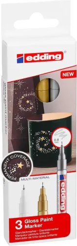 EDDING Paintmarker 780 0,8mm 780-E3-met gold/silver/white 3 St&uuml;ck