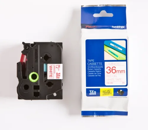 PTOUCH, PTOUCH Band, laminiert rot/weiss TZe-262 PT-3600 36 mm