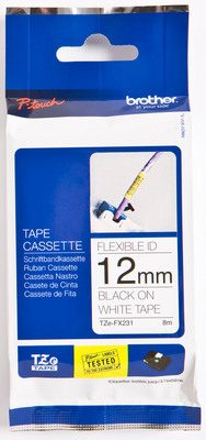 PTOUCH Flexitape lamin. schwarz/weiss TZe-FX231 zu PT-550 12 mm
