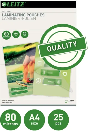 LEITZ Laminiertasche A4 16917 glanz, 80my 25 Stk
