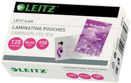 LEITZ Laminiertasche 54x86mm 33810 glanz, 125my 100 Stk