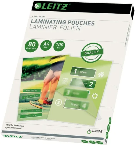LEITZ Laminiertasche A4 33818 glanz, 80my 100 Stk
