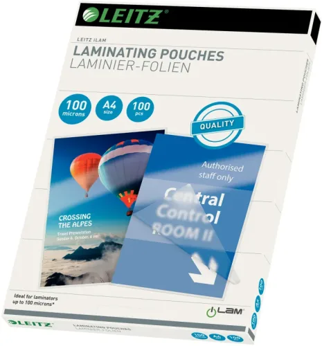 LEITZ Laminiertasche A4 33826 glanz, 100my 100 Stk