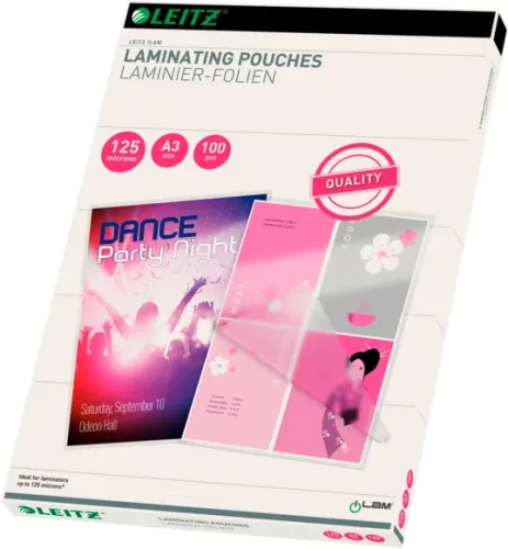 Leitz, LEITZ Laminiertasche A3 33950 glanz, 125my 100 Stk