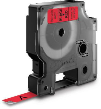 DYMO Schriftband D1 schwarz/rot S0720720 9mm/7m