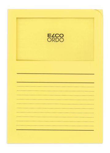 ELCO Sichth&uuml;lle Ordo 120g A4 29489.71 gelb, Fenster 100 St&uuml;ck