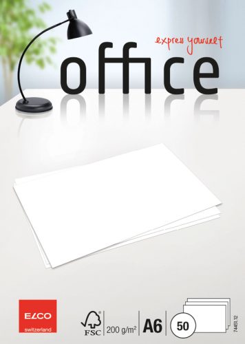 ELCO Schreibkarten Office A6 74451.12 weiss blanko, 200g 50 St&uuml;ck