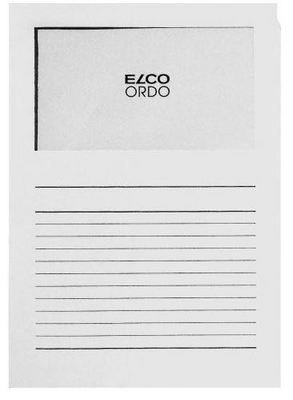 ELCO Sichth&uuml;lle Ordo 120g A4 29489.10 weiss, Fenster 100 St&uuml;ck
