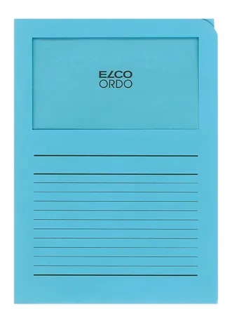 ELCO Sichth&uuml;lle Ordo 120g A4 29489.31 blau, Fenster 100 St&uuml;ck