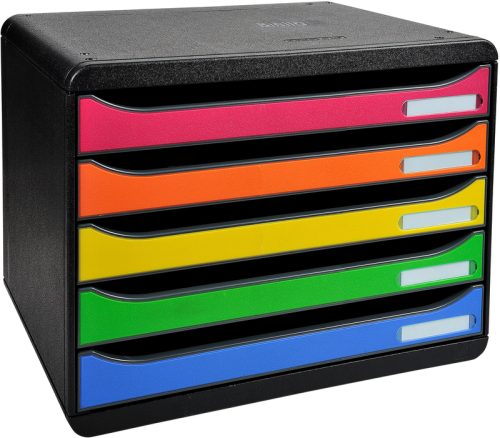 BIELLA Schubladenbox quer BIGBOX A4+ 030879802BID schwarz/Harlekin, 5 Schubl.