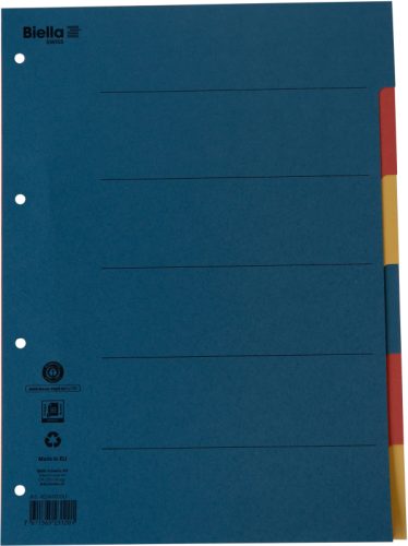 BIELLA Register Karton farbig A4 46044600 6-teilig, blanko