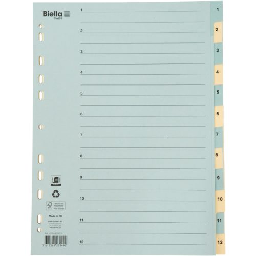 BIELLA Register Karton farbig A4 462441.00 1-12