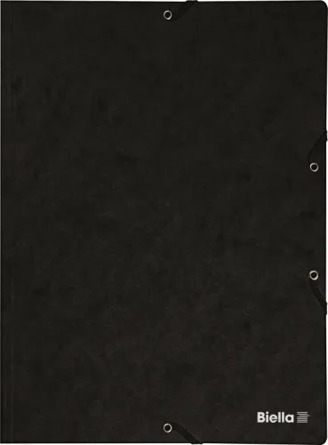 BIELLA Gummibandmappe A4 178401.02 schwarz,355gm2 200 Bl.