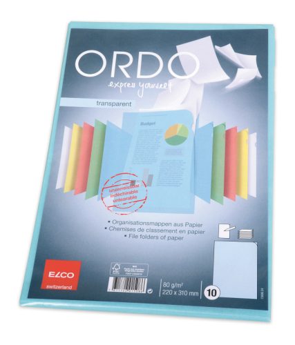 ELCO Sichth&uuml;lle Ordo transparent A4 73696.34 blau 10 St&uuml;ck