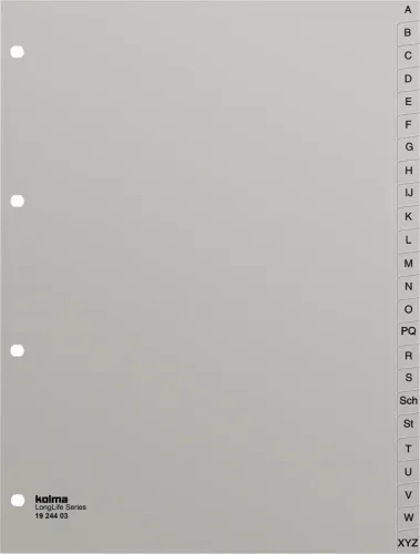 KOLMA Register Longlife A4 19.244.03 grau, A-Z