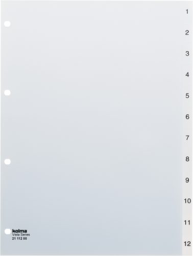 KOLMA Register Vista A4 21.112.00 transparent, 1-12, 4-Loch