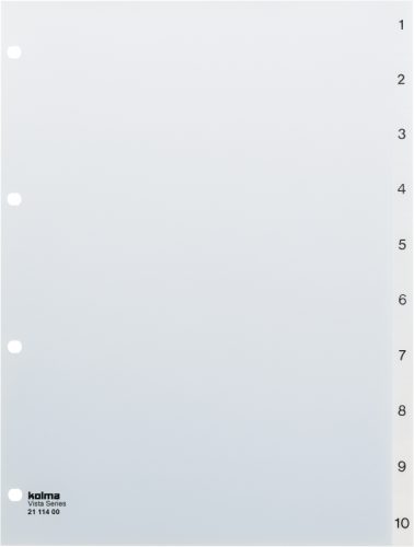 KOLMA Register Vista A4 21.114.00 transparent, 1-10, 4-Loch