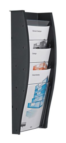 STYRO Wandprospekthalter A4 128-340.0292 anthrazit 4 F&auml;cher