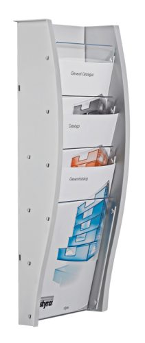 STYRO Wandprospekthalter A4 128-340.0280 grau 4 F&auml;cher