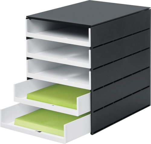 STYRO Schubladenbox PRO schwarz 8001.92 5 F&auml;cher