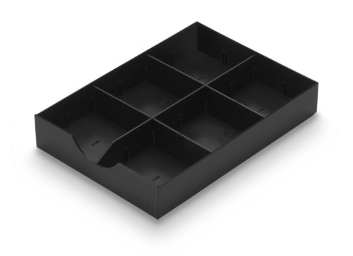 STYRO styrodoc System-Schublade 268-405.95 schwarz 1 l&auml;ngs/2 quer