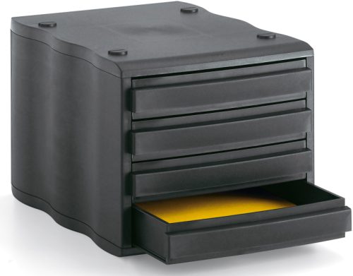 STYRO Schubladenbox schwarz 248850099 4 F&auml;cher