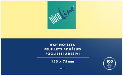 B&Uuml;ROLINE Haftnotizen 125x75mm 133028 gelb 100 Blatt