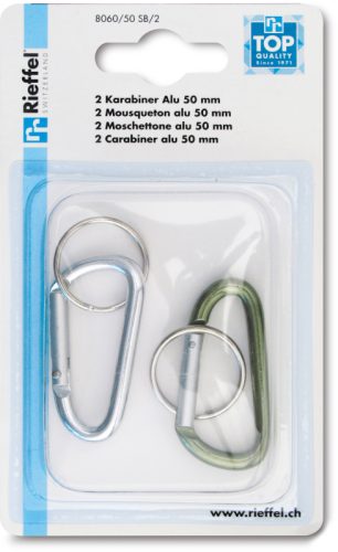 RIEFFEL Schl&uuml;ssel-Karabiner 8060/50 SB/2 50mm 2 St&uuml;ck