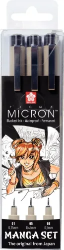 SAKURA Manga Pigma Micron Set POXSDKMAN3 3 St&uuml;ck