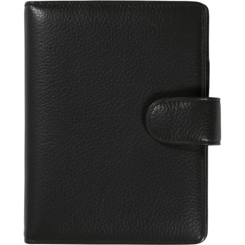 SUCCES Mini Ringbuch Cadiz Rindleder 0841365.02 schwarz mit Lasche 15mm