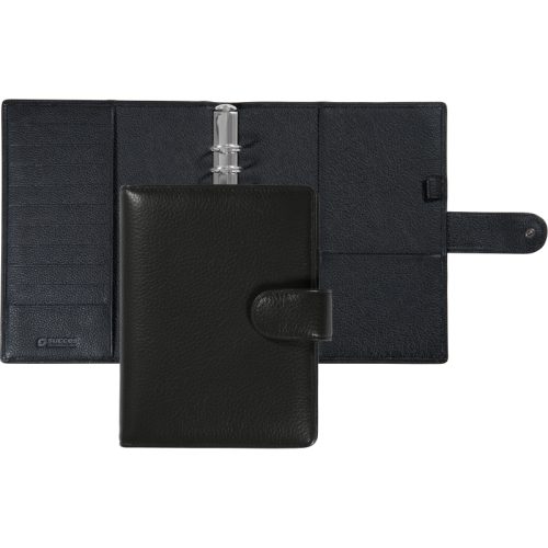 SUCCES Succes Ringbuch Cadiz A5 0847365.02 Rindleder schwarz/Lasche 25mm