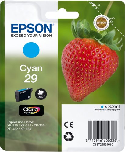 Epson, Epson Tinte T2982, 29 Original Cyan C13T29824012